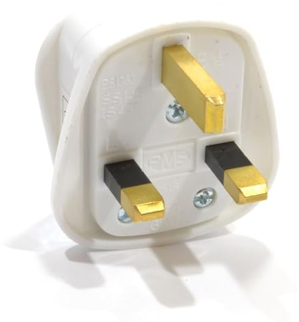 kenable Rewireable 3 Pin UK Mains Plug with Quick Fit Cord Grip BS1363 Approved 13A Rated Fitted with 3A Fuse White