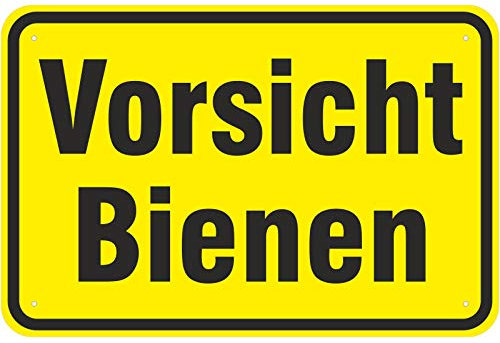 Schild Achtung/Vorsicht Bienen aus Aluminium-Verbundmaterial 3mm stark 20 x 30 cm