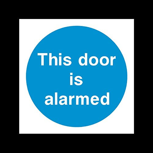 This Door is Alarmed Sticker/Self Adhesive Sign - Multi Pack Discount (1, 2, 5, 10, 25, 50, 100) - Fire/Emergency/Exit/Alarm/Push/Extinguisher/Assembly