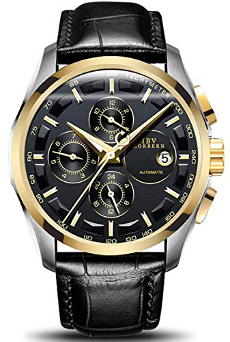 TEINTOP Ibv Automatik Uhr Herren Mechanische Selbstwind Datum Leder Armband