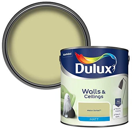 Dulux Walls & Ceilings Matt Emulsion Paint, Melon Sorbet, 2.5 Litres