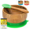 all Kids United® Baby porridge bowl bamboo bowl vajilla para niños - Porridge bowl bamboo bowl with suction cup (Verde)