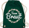 Turnbeutel Rucksack - JGA Junggesellenabschied Frauen - Team Braut Blumenkranz - Bride Crew - Unisize - Dunkelgrün - hen party accessories brauttaschen jungesselnabschied bridemaid beutel