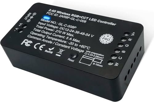 ZigBee LED Strip Light Controller, 16M RGB Color Changing and Dual White Temperature Dimmer Switch for 12-24V Rope Light, ZigBee Light Link ZLL