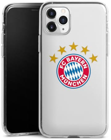 Silikon Hülle kompatibel mit Apple iPhone 11 Pro Case transparent Handyhülle FC Bayern München FCB Sterne