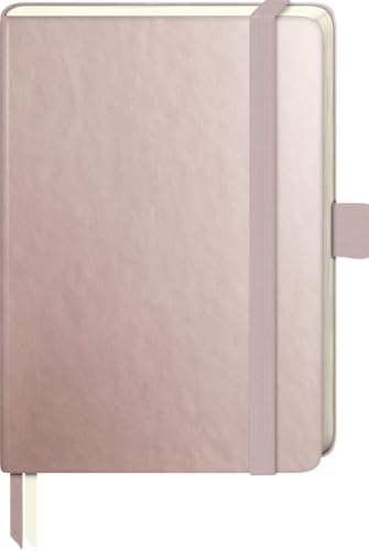 Brunnen Notizbuch Kompagnon Metallic 9,5 x 12,8cm 80g/qm dotted Hardcover rosegold Packung mit 3 Stück