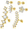 CASSIECAR 6 Stücke 16G Edelstahl Silber Ohrknorpel Ohrringe für Damen Mädchen Tragus Helix Ohrring Niedlich Blume Conch Flache Rückseite Tragus Helix Piercing Schmuck