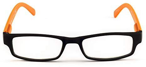 Contacta, One, Occhiali da Lettura per Uomo e Donna, Occhiali Pratici e Funzionali, Montatura Bicolore, Colore Arancione, Diottrie +1,00, Confezione con Astuccio Trasparente, 21g
