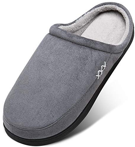 Mishansha - Pantofole invernali unisex, antiscivolo, con memory foam, taglia 36-48, grigio., 37 EU