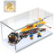 Acryl Vitrine Schaukasten Acrylbox Transparent für Lego 43268 10330 10353 10295 42170 76450, Glasvitrine für Figuren Modellautos Sammlerstücke mit Holz-Kunststoff-Basis & Licht, Weiß Innen 40x20x20cm