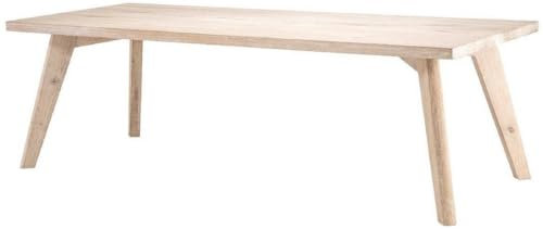 Casa Padrino Luxus Massivholz Esstisch Naturfarben 240 x 100 x H. 76 cm - Rechteckiger Eichenholz Küchentisch - Luxus Massivholz Esszimmer Möbel