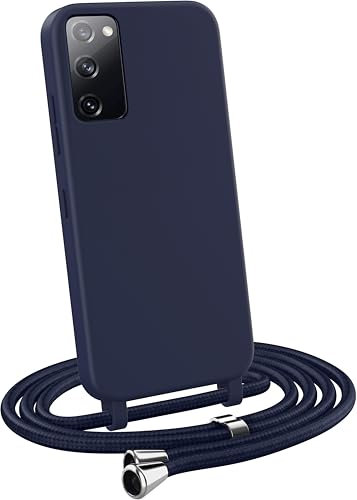MyGadget Handykette für Samsung Galaxy S20 FE - [ Hülle mit verstellbaren Band ] - TPU Handyhülle mit Handyband zum Umhängen - Kordel Schnur Case Schutzhülle - Dunkel Blau