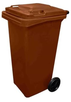 Contenedor de Basura Reciclables de Colores con Ruedas 240L | 240 L (Marrón)