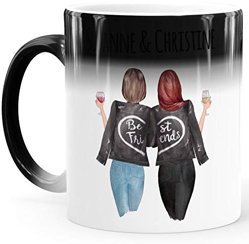 SpecialMe® Tasse beste Freundin personalisiert BFF Geschenke Freundschaft Best Friends Zaubertasse 2 Seiten weiß Magic-Tasse
