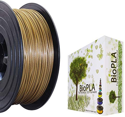 Bio PLA Filament 3D-Drucker PLA 1,75mm 1kg Spule Rolle (Gold Metallic)