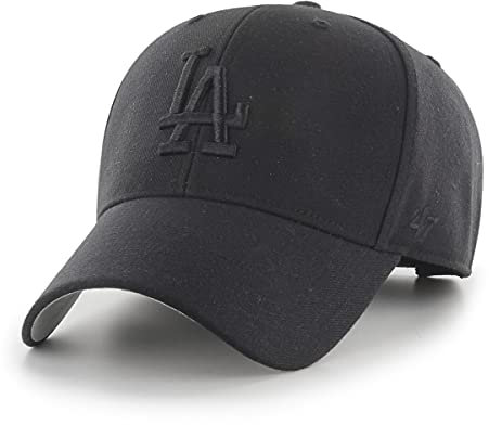 '47 MLB Los Angeles Dodgers MVP Unisex-Baseballkappe, Verstellbar, Hochwertiges Design und Verarbeitung, Black Logo, Black