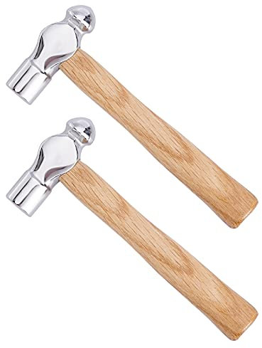 PH PandaHall 2 pz Martello con Penna A Sfera Martello In Acciaio Al Carbonio Martello per Gioielli In Metallo Martello A Doppia Faccia Portatile per Officina Domestica Riparazione Stampaggio, 15.5 cm