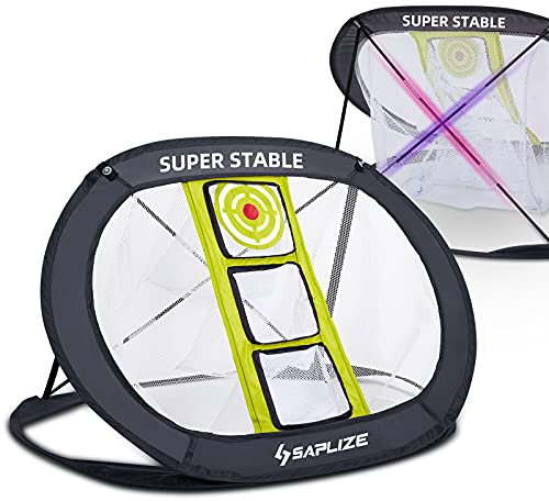 SAPLIZE Golf Chipping Netz - Stabiles Pop Up 3-Loch-Golf-Zielnetz für Indoor/Outdoor/Backyard - Trainingsnetz für genaue Schwünge