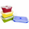 Kingmate 4er Set Food Storage Container Silikon Faltbare Vorratsdosen Frischhaltedosen-Set Frischalteboxen Kühlschrank-Dosen mit Deckel, BPA-frei Spülmaschinen Mikrowellen Geeignet, Mehrfarbig C