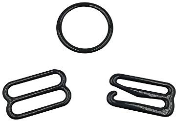 Set di 30 ganci in metallo nero e bianco con chiusura a gancio e chiusura in PETMALL da cucire sui vestiti, reggiseno, ganci per cucire (20 mm, nero) ET155