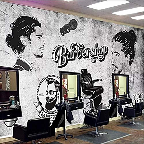 XHXI Salon de coiffure homme béton gris mur papier peint grande Photo chambre 3D Mural garçon chambre salon salle de cla Papier Peint 3D de séjour Chambre à coucher Salle de séjour Mural-430cm×300cm