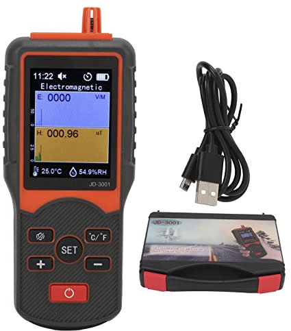 ciciglow Geigerzähler Alpha beta Gamma, 1V/M ~ 1999V/M;0.01μT ~ 999.99μ Portable Geiger Counter Dosimeter for Nuclear Radiation, 2600-mAh-Batterie for Electric & Magnetic Field Detection