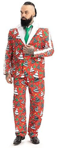 U LOOK UGLY TODAY Weihnachtsanzug Party Mens Funny Xmas Jacket Kostüm, Novelty Weihnachtsanzug Outfit XL
