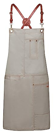 Karlowsky Latzschürze Urban X-Style 68 x 80 cm Lederträger Unisex 100% Baumwolle
