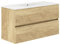Baikal, Conjunto de baño Natura. Mueble de Baño de Fondo Reducido, con Lavabo cerámico. Distribución Dos Cajones. Mueble MONTADO. Dos Cajones sin Espejo. Fondo 39cm 100 cm Nature