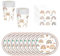 BlinBlin Rainbow Party Supplies Tableware Set, Boho Rainbow Party Decorations, Plates, Including Cups, Napkins, for Birthday Baby Showers, Birthday Party Supplies, Services 20
