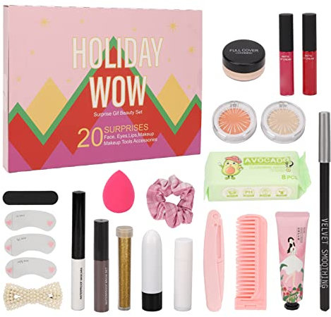 Jauarta Calendrier de l'Avent Beauté 2022 pour Femmes et Filles, Cosmetics Beauty Calendrier De L'Avent 2022, Calendrier du Compte à Rebours,Cadeau de Noël idéal (22pcs)