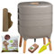 Moutta | Urbalive 3 Plateaux Gris Kit Complet I Lombricomposteur Design I 250gr de vers de Compost I Substrat de démarrage I Tapis de Chanvre + Pelle I Intérieur, Balcon et Jardin