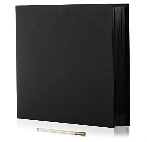 HoneyTolly Großes Fotoalbum, selbstklebend, 10x15 cm, 20x25 cm, 33x32 cm, Scrapbook-Album, 32x27.9 cm, Leineneinband, magnetisches Fotoalbum mit einem metallischen Stift und DIY-Stift Ticker(B) Lack)