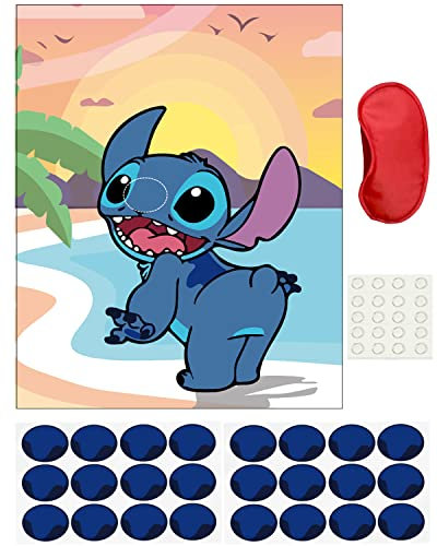 Volsha Pin the Nose on the Game, 52×42cm Party Game for Kids Girls with 24 PCS Birthday Party Supplies for Wall Home Room Decorations sti