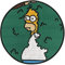 Urbanski Patch Homer Simpson verschwindet im Busch Meme zum Aufbügeln 8 x 8 cm | Aufnäher Applikation Bügelbild