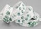 3 m x 25 mm Dekoband EUCALYPTUS Schleifenband Stoffband formstabil Pflanzen Muster Sommer Dekoration Hochzeit Tischdeko Geschenkband Weiss Altgrün