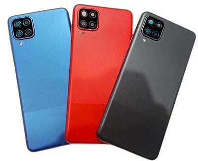 SHOWGOOD for Samsung Galaxy A12 A125 Battery Back Cover Rear Housing Case Assembly Repair Parts for Samsung A12 A125F Back Housing (Black)