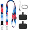 DGHYDZ Cell Phone Lanyard, Phone Lanyard Crossbody, Wrist Strap, lanyards for Keys, Universal Adjustable Shoulder Neck Straps for iPhone Case ID Badges and Most Smartphones (Undersea Blue)