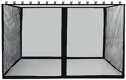 Seogwisam Moustiquaire pour tente ou tonnelle pop-up de 3 x 3 m, parois latérales à fermeture éclair pour extérieur, jardin, terrasse, tonnelle (moustiquaire uniquement, noir)