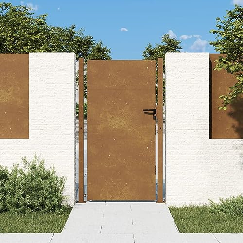 Tidyard Gartentor Zauntor Zauntür Gartentür Hoftor Hoftür Gartenzaun Pforte Tür Tor Gartenpforte Metalltor Einfahrtstor 105x205 cm Cortenstahl