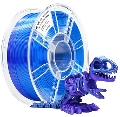iBOSS Silk PLA Filament 1.75mm zweifarbig Blau-Violett Hochglänzendes coextrudiertes 3D-Druckerfilament,+/- 0,02 mm,2,2 lbs,Silk Blue-Violet