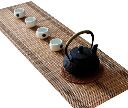 Yoeoefuo Tischläufer Bambus Tischband 40-280cm Handgefertigte rutschfeste Tischsets Rechteckigem Esstischdekor Teetisch-wärmeisolierung Waschbare Tischläufer Placemat (Size : 30x150cm)