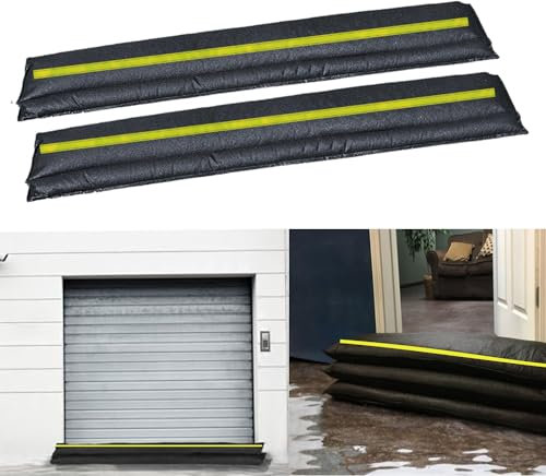 Stubotar 4PCS Bolsa de Innundación de Aguaconcon cinturón Reflectante Activada por Agua del Jardín del Garaje Puerta 20x150CM