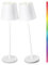 Faithorse Cordless Table Lamp 2 Pack, 5200mAh Battery Operated Table Lamps IP54 Waterproof Desk Lamp with RGB Color Changing Rechargeable Night Light Touch Control Bedside Lamp for Bedroom(White)