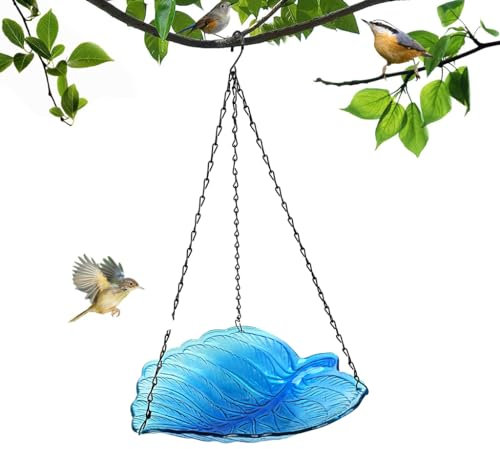 KDXYSL Vogeltränke hängend, Vogelfutterhaus zum aufhängen, Vogelfutterspender vogeltränke wassertränke Winterfest stehend futterstelle für vögel Outdoor