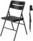 Heavy Duty Black Folding Chair - 31.1 x 17.7 x 19.7 in (79x45x50cm), HDPE Plastic & Powder Coated Steel Frame, Foldable Chair with Wood Grain Design - for Home, Office, Events Indoor & Outdoor Use