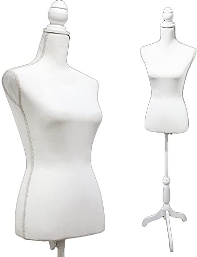asdchZen Schaufensterpuppe, Weiblicher Schaufensterpuppen-Torso Im Halben Maßstab, Schneiderpuppenkörper Aus Schaumstoff Für Schaufensterauslagen, Schaufensterpuppen Mit,White