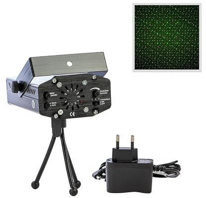 Avilia Proiettore Laser di Luci Verde e Rosso per Interni - Crea Effetti Geometrici e Animati per Feste e Occasioni Speciali - Ideale Anche per Addobbare Casa nelle Feste Natalizie - Facile da Usare