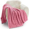 GC GAVNO CAVAILIA Ribbed Blanket Throw | Fluffy Fleece Throws For Sofas, Bed, Settee, Couch | Comfortable Extra Large Blankets & Throws | King Size 200x240 Cm | Berry