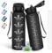 Botella Agua 1 litro, Botella Agua Gimnasio, A Prueba de Fugas, Botella Reutilizable con Pajita, Fácil de Limpiar, Botella de Agua Deportiva, para la Ciclismo, Senderismo, Correr, Negro